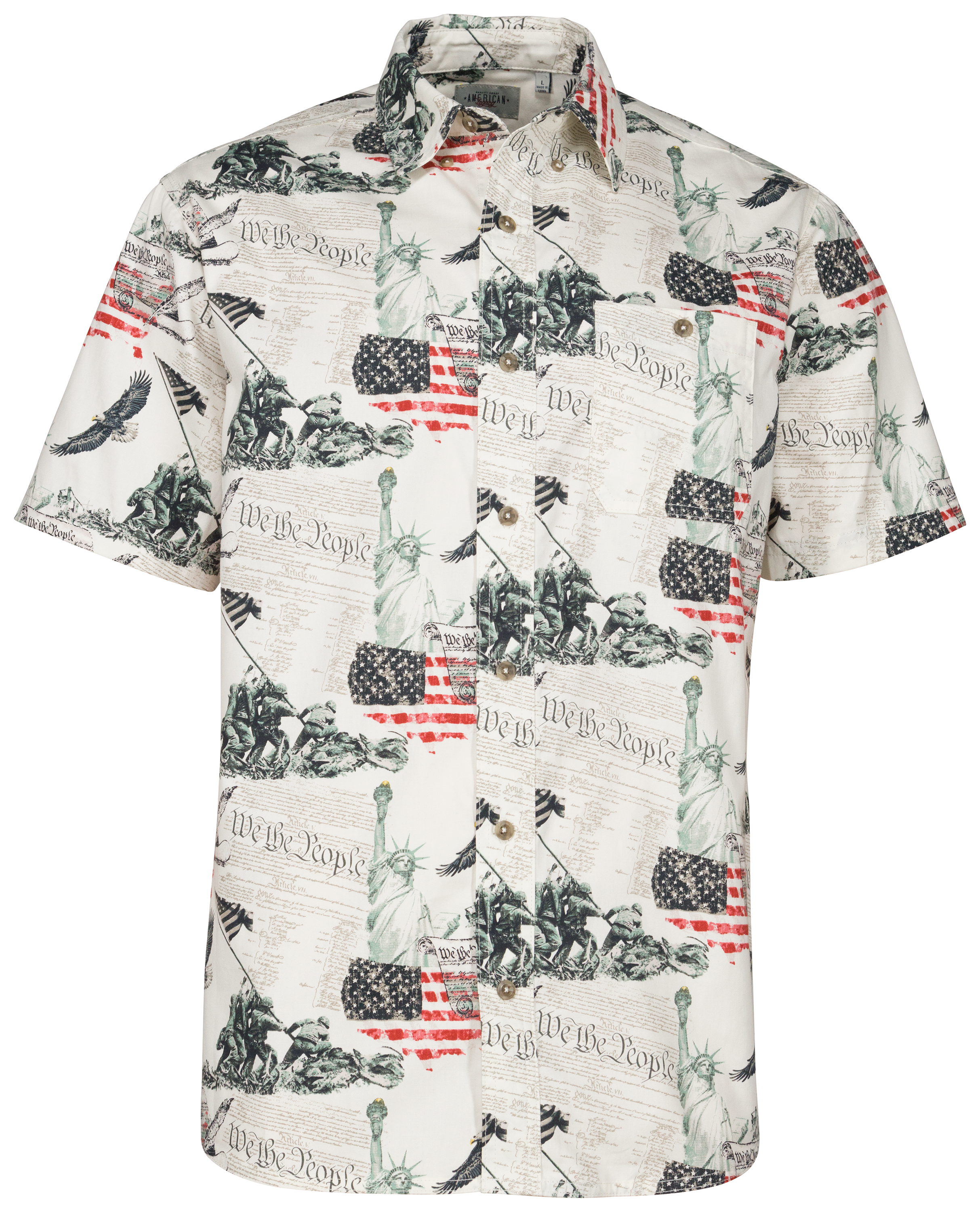 American Legacy Constitution Print Button-Down Short-Sleeve Shirt for ...